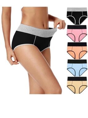 POKARLA Women's 5-Pack Undergarments - Pink, Black, Cream